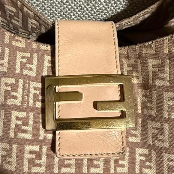 Fendi Zucchino Blush Beige Pink Shoulder Bag - Picture 3 of 17